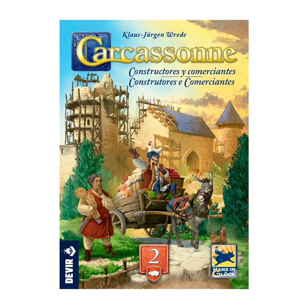Carcassonne Expansion 2: Builders and Traders, Portuguese Edition